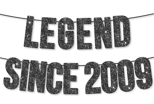 Pre-Strung Legend Since 2009 Banner for 16th Birthday Party Decoration,Happy 16th Men Women Birthday Party Banner,Handmade - Black Pre-Strung Legend Since 2009 Banner for 16th Birthday Party Decoration,Happy 16th Men Women Birthday Party Banner,Handmade - Black
