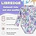 LIBREDGE Baby Girls Swimsuit One Piece Long Sleeve Rashguard Swim Suit Bathing Suit UPF 50+ Sun Protection A Colorful World 12-18 Months