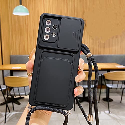 Coque cordon Samsung A11 et A22 anti-perte avec étui carte coulissant