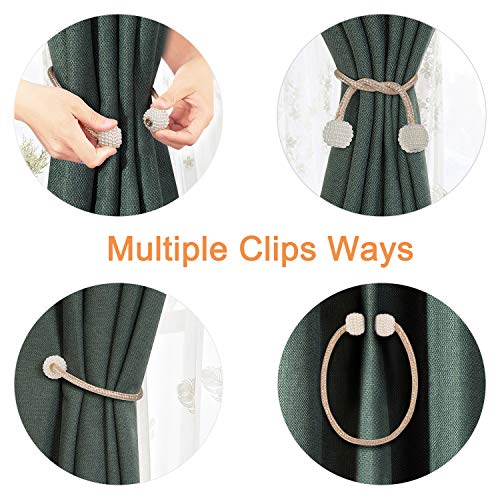image for FYATTVA Magnetic Curtain Holdbacks Drapery Tiebacks, Convenient Tie Ba