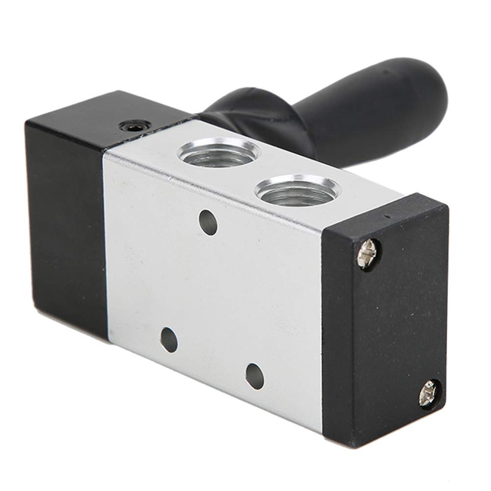 Pneumatic Manual Control Valve 5 Port 2 Position Hand Lever Valve 0~0.8Mpa Used in Industrial Control Systems, Pneumatic Air Hand Lever Operated Valve Solenoid Valve(4H210-08)