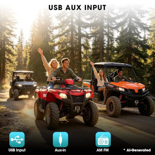 Image of Marine Bluetooth Stereo Radio Receiver: Marine Digital Multimedia Player | 2.8 Inch LCD Display AM FM USB AUX-In Preset EQ Subwoofer 200W RCA Output for Boat Golf Cart ATV UTV Yacht