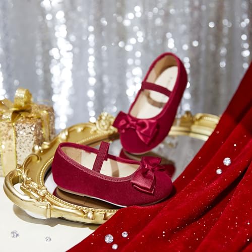 Image of Felix & Flora Toddler Flower Girl Dress Shoes - Girl Ballet Flats Party School Shoes Wedding
