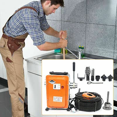 Máquina de limpieza de tuberías en espiral de 20 mm a 150 mm para limpieza de tuberías, desatascador de desagües, 750 W, dispositivo de limpieza de tuberías