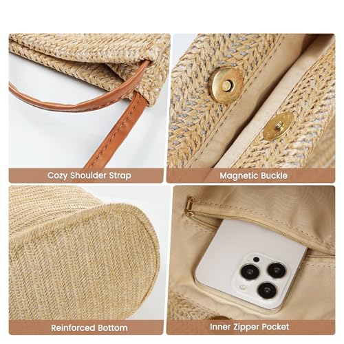 Tavaleu Beach Bags for Women, Totes Shoulder Handbag Bag, Summer Fashion Buckets Beach Bag - Image 3