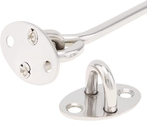 Miniatura 5 de HOJLKLD Paquete de 2 pestillos de puerta de granero de 4 pulgadas, gancho de puerta de privacidad y pestillo de puerta de acero inoxidable con