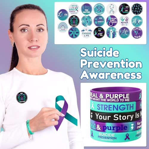 Bracelets et épingles de sensibilisation ruban violet accessoires pour événements