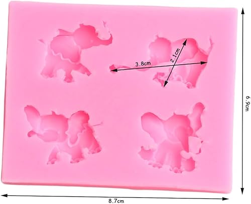 Miniatura 2 de Molde de silicona lindo elefante bebé flor rosa flor DIY chocolate decoración pudín helado helado helado jalea shots postres goma de cristal pasta