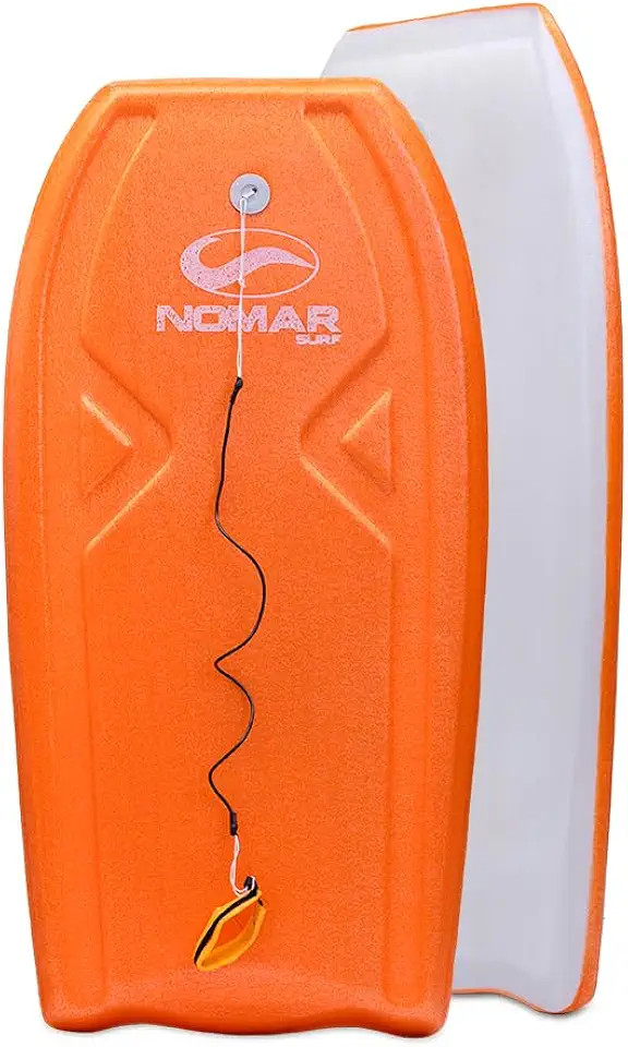 Prancha Surf Bodyboard Corta Onda Grande Master Com Leash Iniciante 105cm Laranja