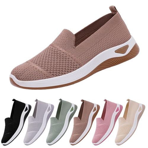 riou Zapatillas ortopédicas para Mujer Zapatos sin Cordones para Caminar Zapatos Mujer Comodos y Ligeros Sandalias Palas Transpirables y Antideslizantes Zapatillas Malla Deporte