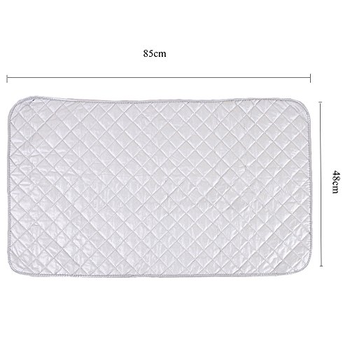 Kaxich Foldable Magnetic Ironing Mat Washer Dryer Heat-resistant Ironing Pad Blanket Thick Portable Ironing Board Cover for Table, Travel and Flat Surface 85 x 48cm Grey - Image 3