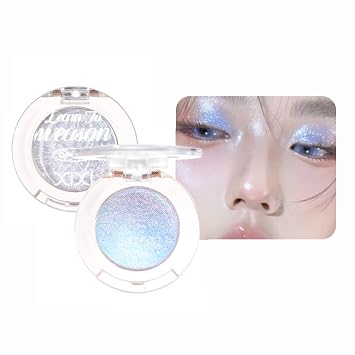 Duochrome Chameleon Eyeshadow, Color Shifting Single Eyeshadow with Multi-Chrome Shimmer Finish, High Pigment Metallic Glitter Eye Shadow, Long Lasting Sparkling Makeup for Women 04 Mermaid Ice