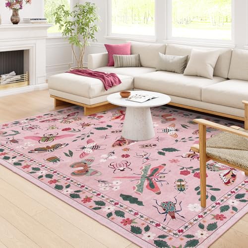 Lahome Insect Washable Rugs 8x10, Soft 8x10 Rugs for Living