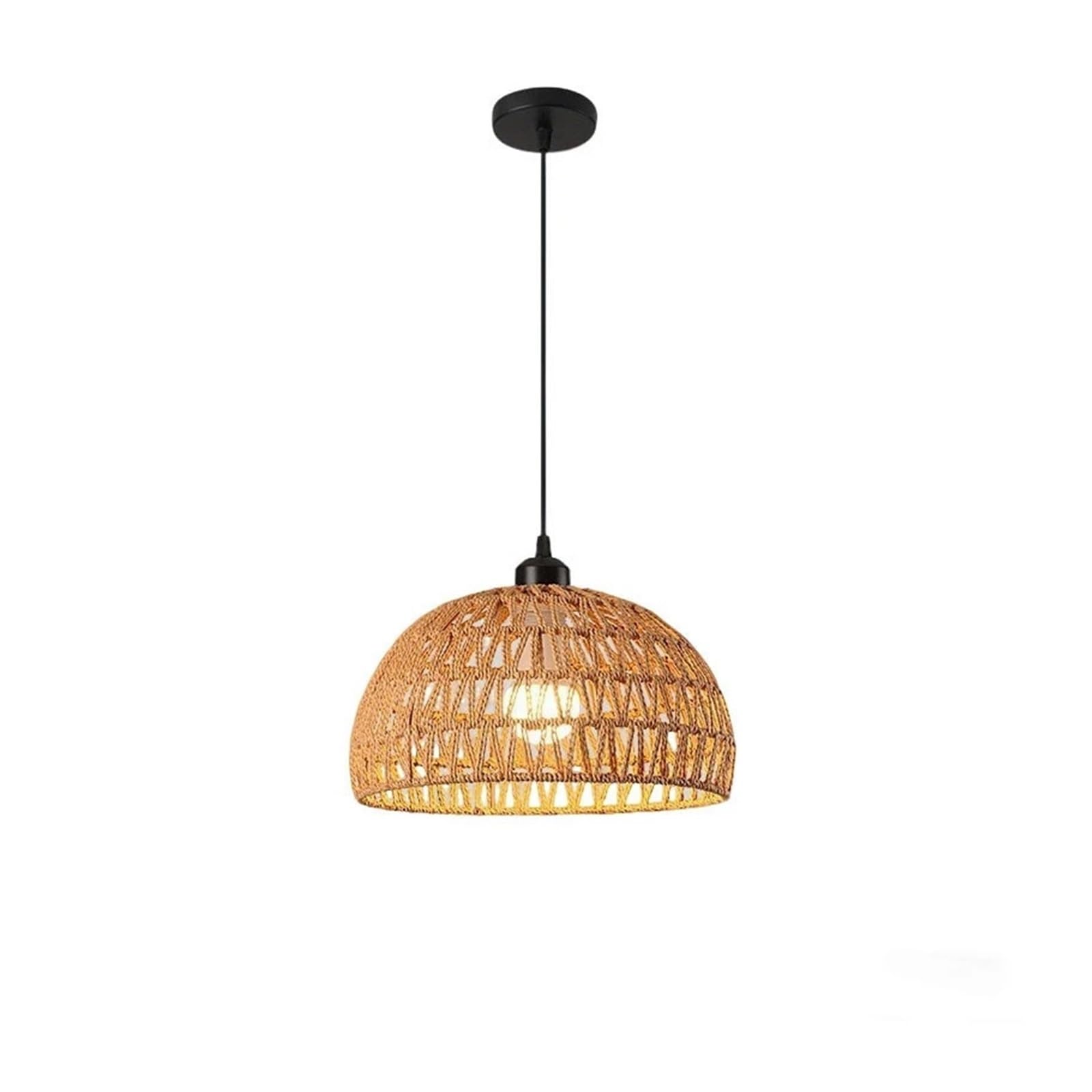 Akdjgfp Color2-30Cm Rattan Lampshade Rattan Light Wicker Chandeliers Woven Lampshade Lights For Living Room Bedroom(Color2-30Cm)