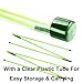 Eshan Golf Alignment Sticks 2 Pack Swing Training Aid Equipment Collapsible Trainer Practice Rods Posture Corrector in Handy Storage Tube Case for Men Women Golfer Swinging (Mint Green)