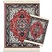 Lextra Tabriz Heriz MouseRug and CoasterRug Set, 10.25 x 7.125 Inches, Red, Navy and White, One MouseRug and One Matching CoasterRug (ATH-S)