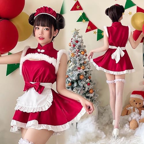 [milky time] クリスマス サンタ サンタコス コスプレ ワンピース メイド リボン 詳細画像2