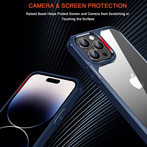 Coque iPhone 14 Pro Max TENDLIN transparente et silicone bleu antichoc - 7