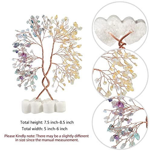 Arbre de vie en citrine contre le stress, bonsaï en quartz double cœur mookaitedecor - 4
