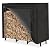 4ft Outdoor Firewood Rack with Cover Combo Set Waterproof for Wood Storage, Adjustable Fire Log Stacker Stand, Heavy Duty Firewood Holder for Fireplace Metal Lumber Storage Carrier Organizer