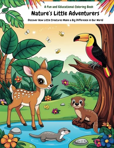 Nature’s Little Adventurers: A Fun, Educational, and Inspirational Coloring Book for Kids and Nature Lovers: Discover How Little Creatures Make a Big ... and Mindfulness Coloring Adventure image 2