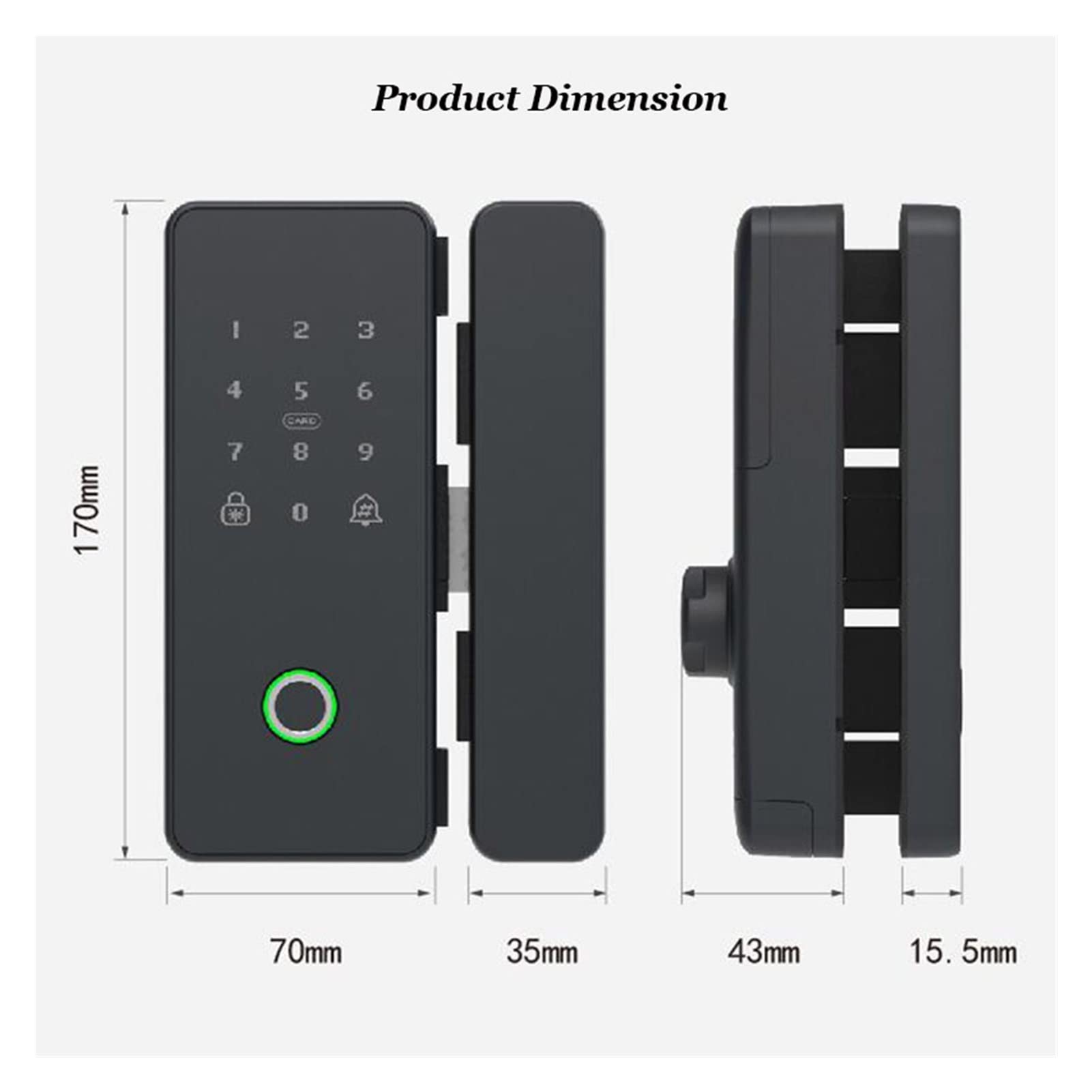 Cerradura inteligente, Bloqueo inteligente for puertas de vidrio puerta madera o wifi Smart biométrico bloqueo huellas dactilares electrónicas digital(Kit3,TYPE D)