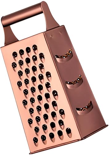 Miniatura 7 de IMIKEYA Rallador de queso de 4 caras de acero inoxidable con mango para verduras, jengibre, rebanada de cocina, trituradora de alimentos rosa