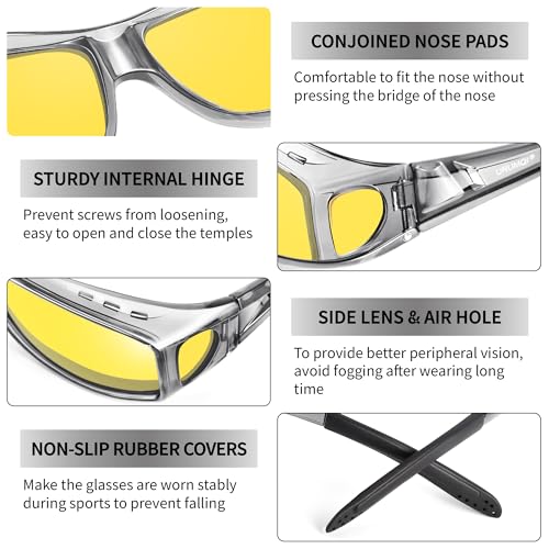 Image of URUMQI Polarized Sunglasses Fit Over Glasses for Men Women, Wraparound Sun Glasses UV400 Protection for Driving Fishing