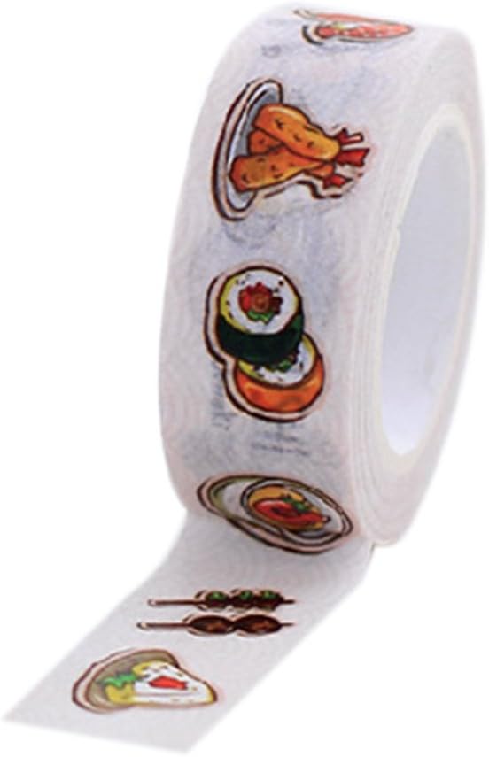 Vetemy7uk Decorative Washi Tape Japanese Food Sushi Style Diary DIY Sticker 1PCS 1.5cmx10m