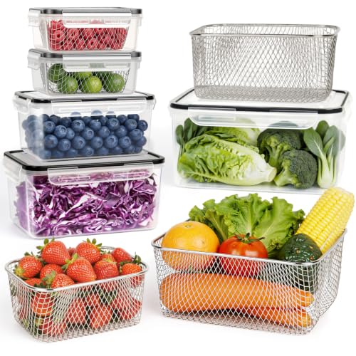 5 PCS Large Fruit storage Containers for Fridge Food Storage Containers - image 1