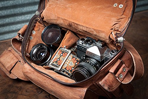 Leather Messenger Bag for Camera
