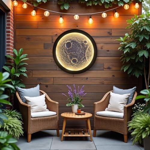 Image of PrimeAura Moon Wall Art with LED Warm Light