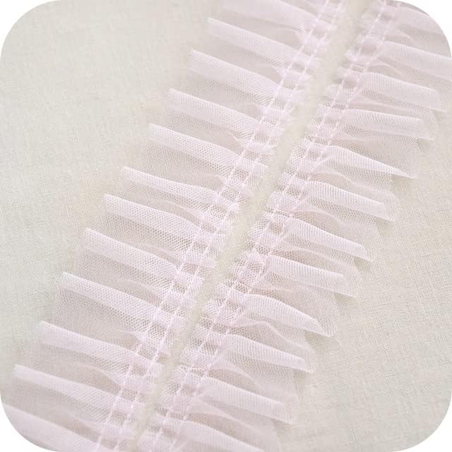 Dressmaking Frilled Trim, White Black Red Pink Blue Purple Ribbon DIY Apparel Sewing Fabric 5cm Mesh Pleated Tape Dress Clothing Doll Decoration(Mint Green)