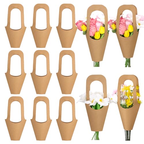 Flower Bags 100 Pcs Flower bags for Bouquets Kraft Paper Flowers Gift Bags