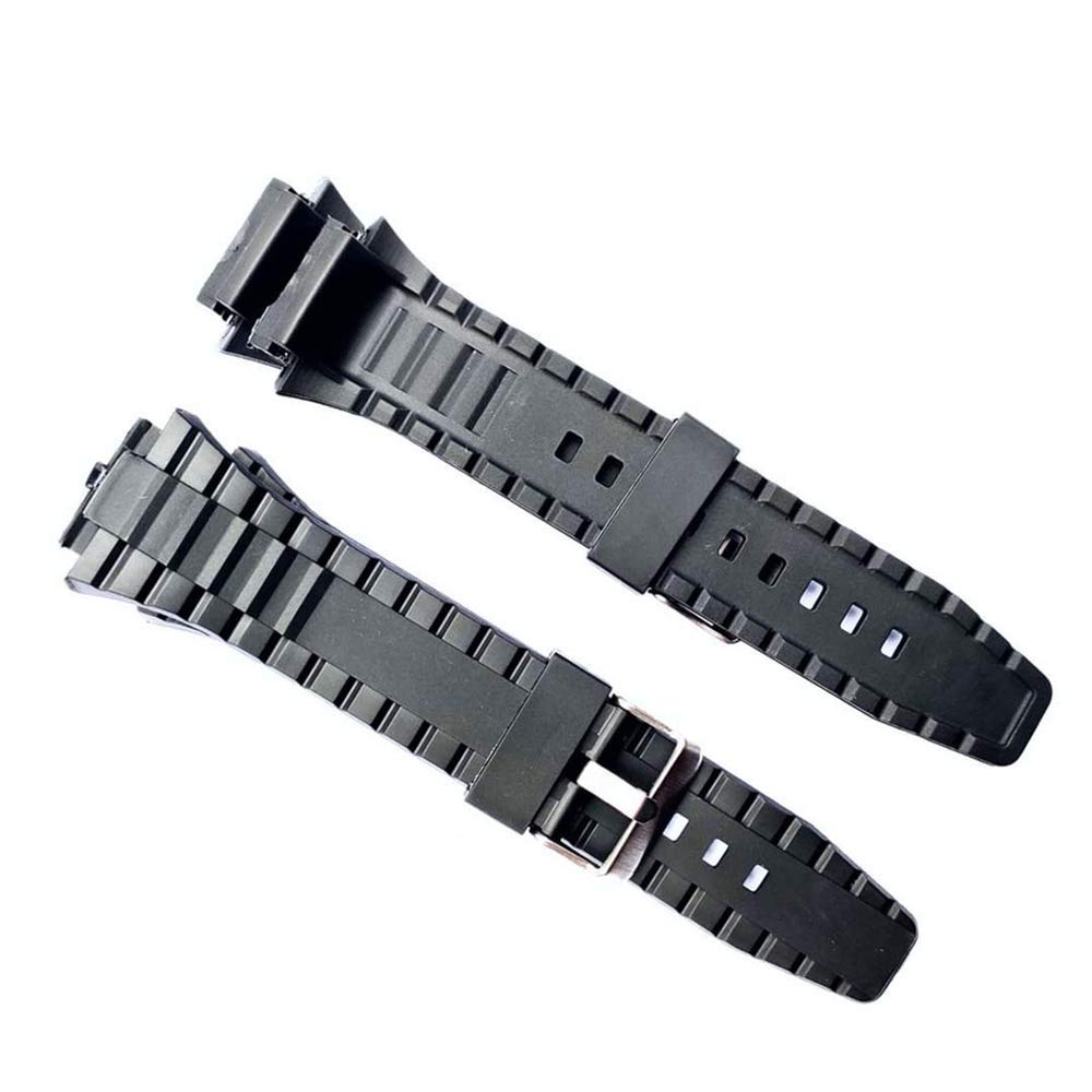 EwatchAccessories PU Rubber Diver Black Watch Band Strap with Silver Stainless Steel Buckle 90 (B08XZMVBW8) Amazon Price History, Amazon Price Tracker
