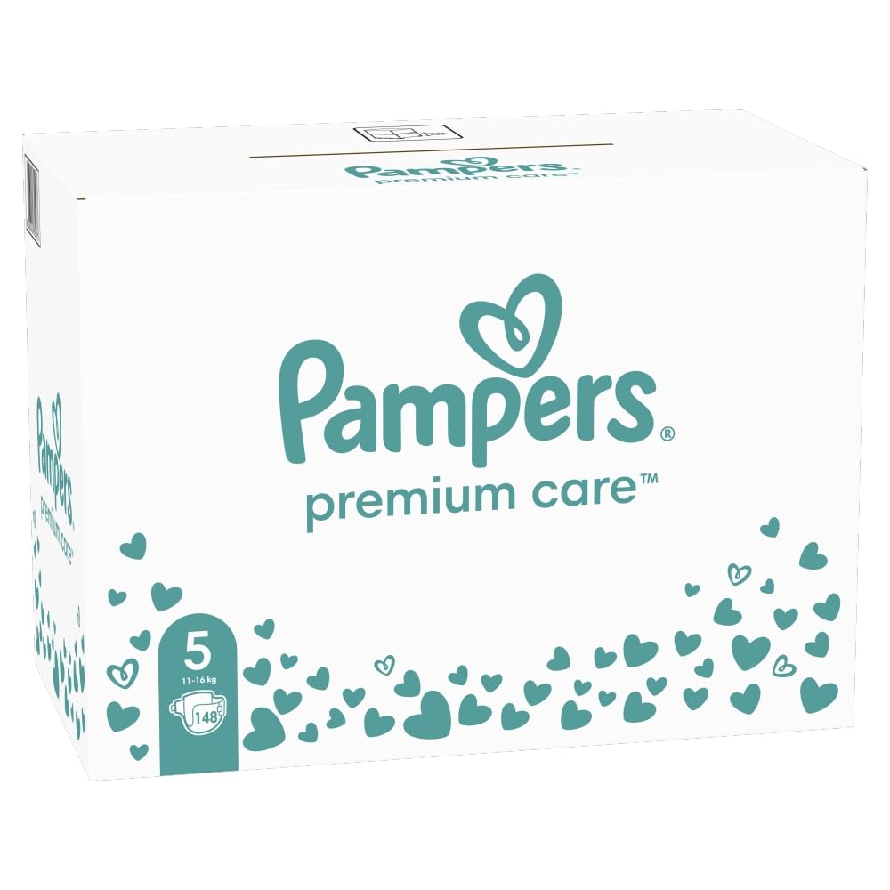 Pampers Pañales premium Care, tamaño 5, 148 unidades, 11 kg - 16 kg