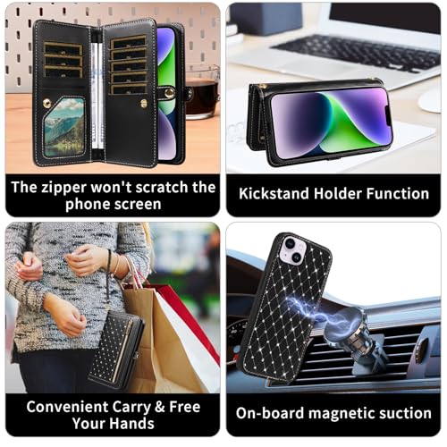 Étui pour iPhone 14 Plus 6,7" avec fermeture éclair et protection écran