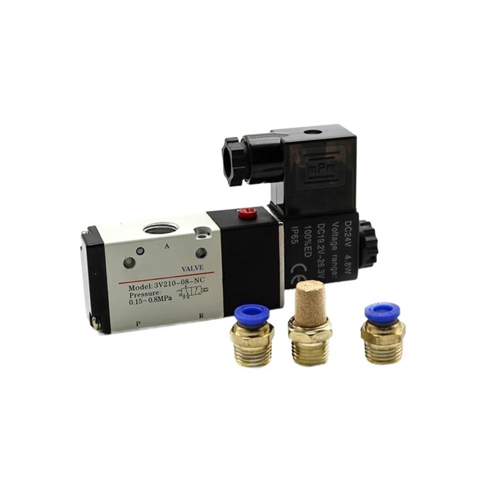 Vanne magnétique à gaz 12mm pour automatiser les circuits d'air comprimé 3V210-08