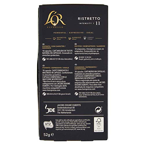 L'Or Espresso Café Cápsulas Ristretto - 10 Cápsulas Compatibles Nespresso - Imagen 7