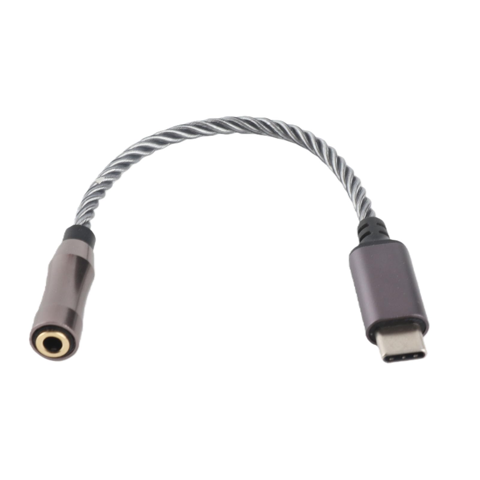 AMONIDA Wzmacniacz Słuchawkowy Typu C do 3,5 Mm Wysokowydajny Adapter do Komputerów PC i urządzeń z Systemem z Współczynnikiem SNR 120 DB, 5,9 Cala (Chłodna szarość)