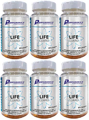 Life Guard Omega-3 Coq-10 Axtaxantina Vitamina A e E Performance Nutrition 60 Softgel Kit 6 Unidades