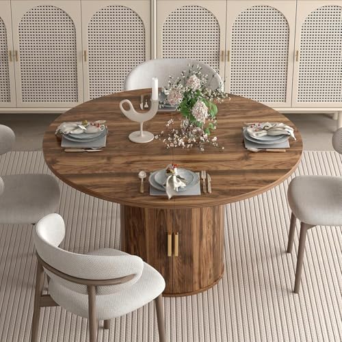 Table ronde extensible gain de place 110-150 cm avec rangement intégré - 2