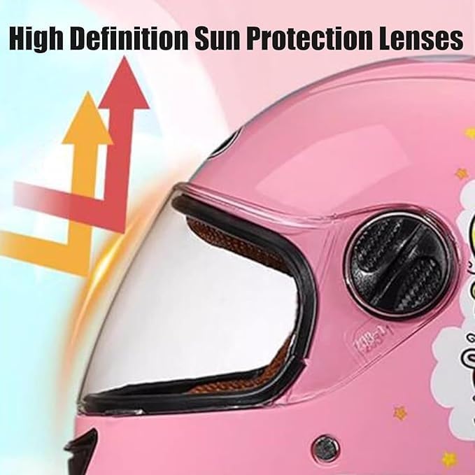 Casco integral de moto para niños, casco scooter homologado ECE con visera solar y bufanda extraíble, casco scooter para niños y niñas de 3 a 12 años I,48-55CM