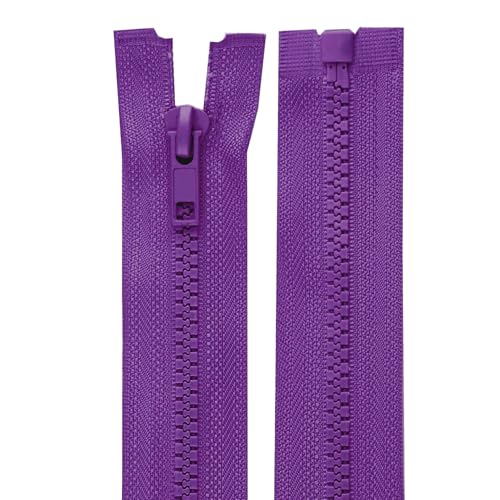 cyclingcolors 2x Cerniera Lampo n. 5 70 cm Chiusure Cursore Tirante Zip Poliestere Abbagliamento Arredamento Cucito Giacche, Viola