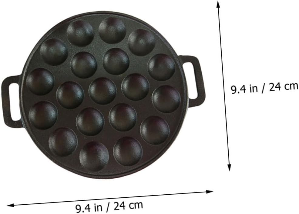 KICHOUSE 19holes Cast and Escargot Baking Tray Nonstick Iron Dish for Octopus Snails and Meatballs for Home Kitchen Restaurants and Western Food Stores