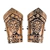 DEARMAMY Ensemble De 2 Pièces Protège-Mains en Bronze Cosplay Accolades Protège-Bras en Acier Costume De Chevalier Enfants Stand D' Bouclier Et Cosplay De Bras De Robot Plastique