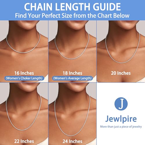 Jewlpire Italian 1.5mm Snake Chain 925 Sterling Silver Chain Necklace for Women, 18K Plated Gold Chains for Women Dainty & Smooth & Shiny Womens Chains Necklace, 16 18 20 22 24 Inch2