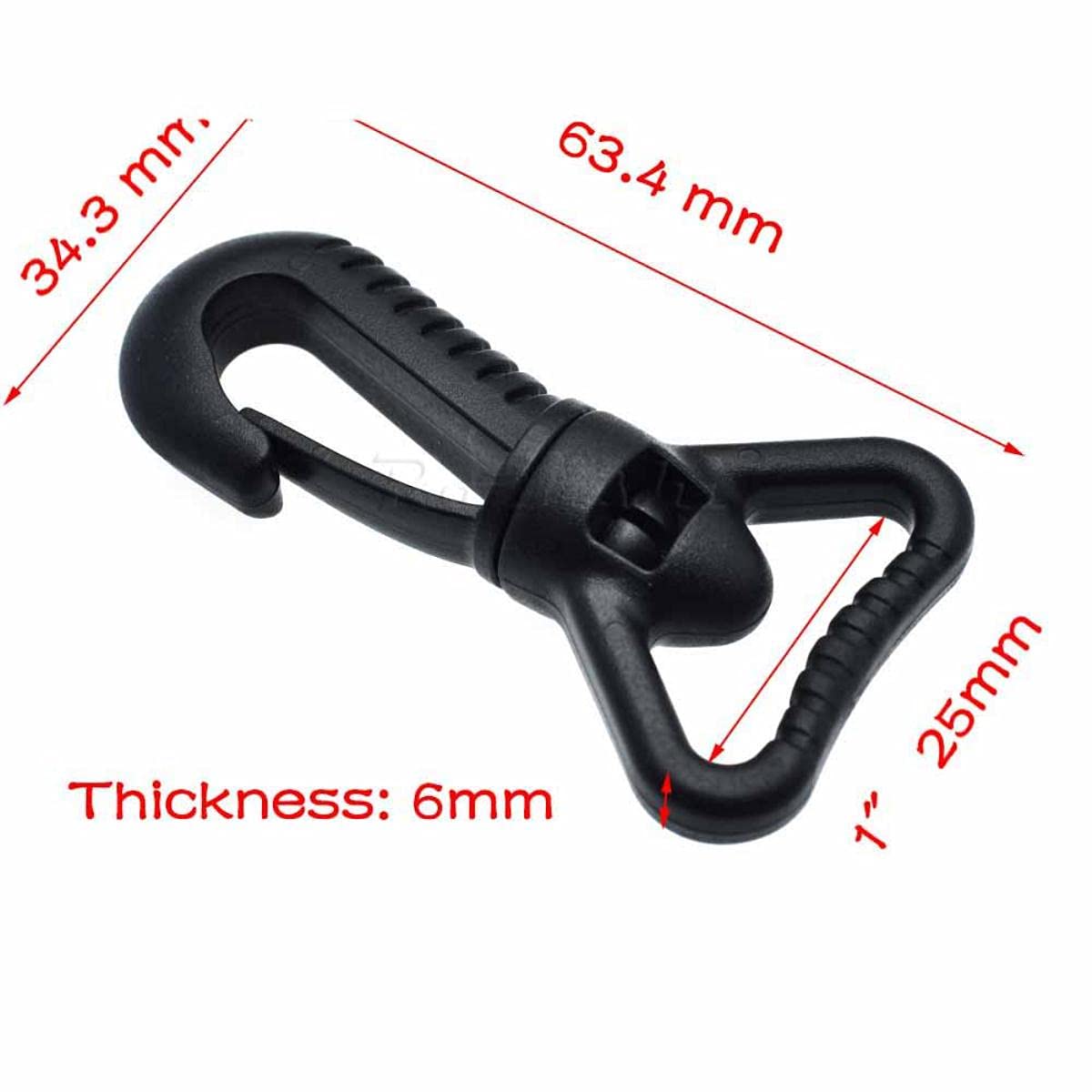 Ganchos giratorios de plástico para bolsos, cinturones, correas, llavero, accesorios de mochila, cinchas, 25 mm, 32 mm, 38 mm, 50 mm, 500 unidades, tamaño de cincha 25 mm