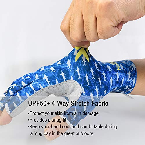 image for KOOFIN GEAR Fishing Gloves Sun Protection Fingerless Gloves UPF50 Men 