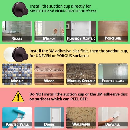 image for HOME SO Suction Cup Hooks for Shower, Bathroom, Kitchen, Glass Door, M